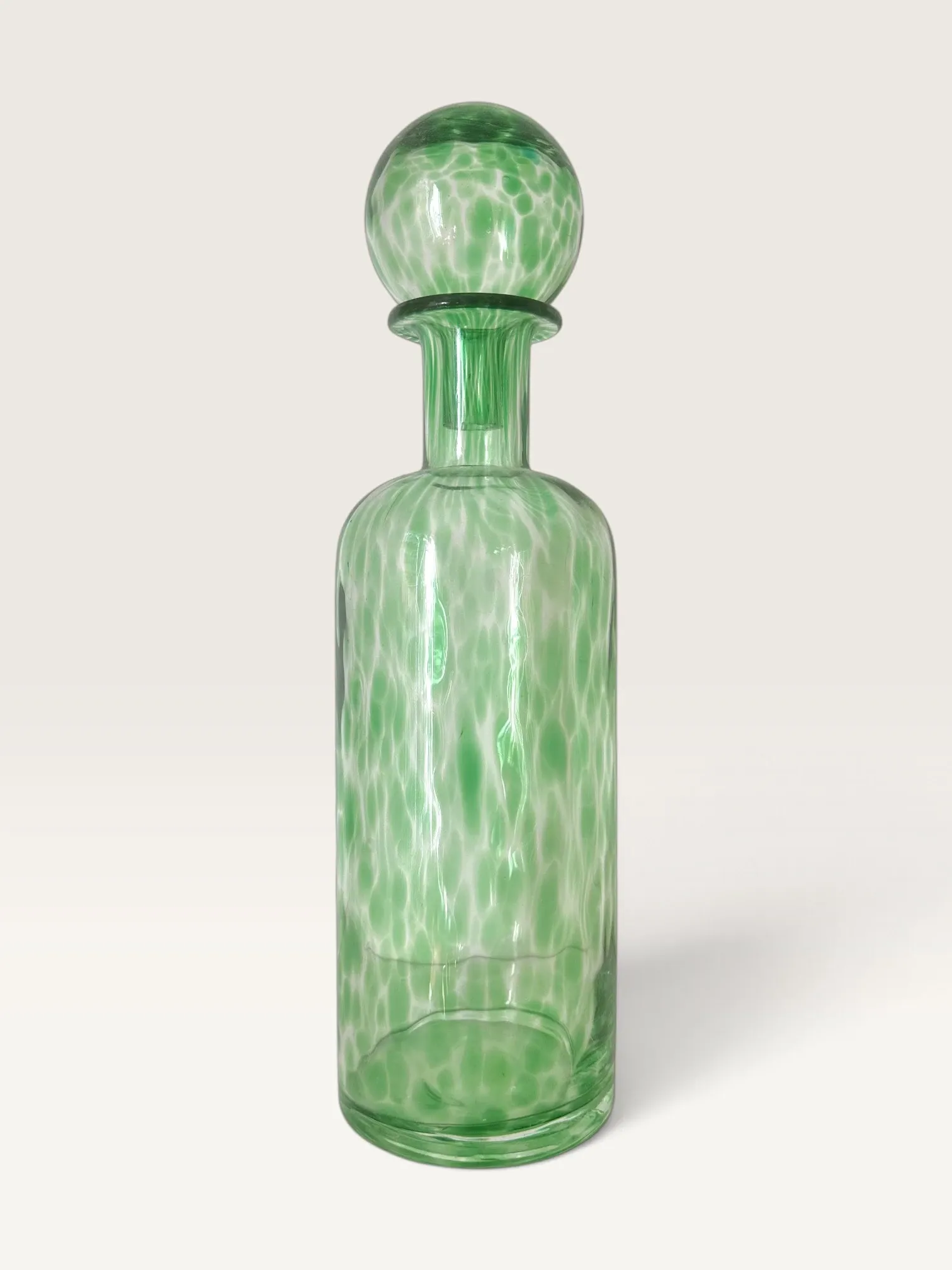 Large contemporary cylindrical carafe in blown glass