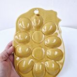 Vintage barbotine egg plate egg holder 10 holes made in japan