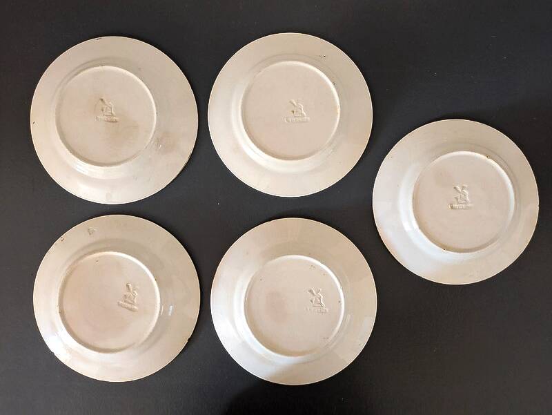 Set of 5 Orchies Moulin des Loups plates D20cm