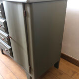 Olive green chest of drawers