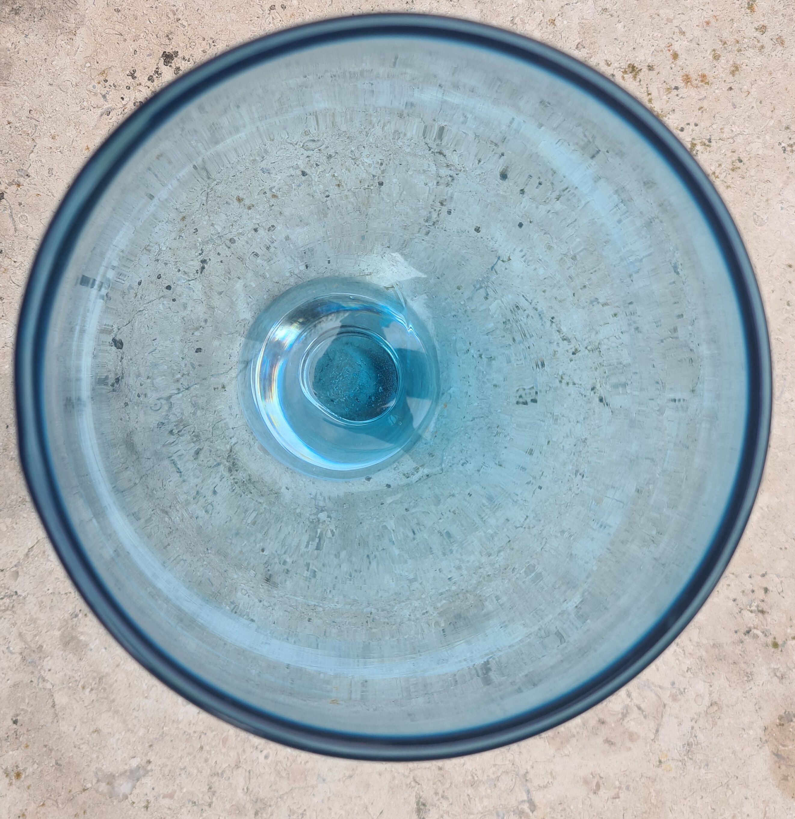 Blue glass vase design