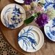 Set of 6 flat ironstone plates - Japanese Model 2 from Longwy
