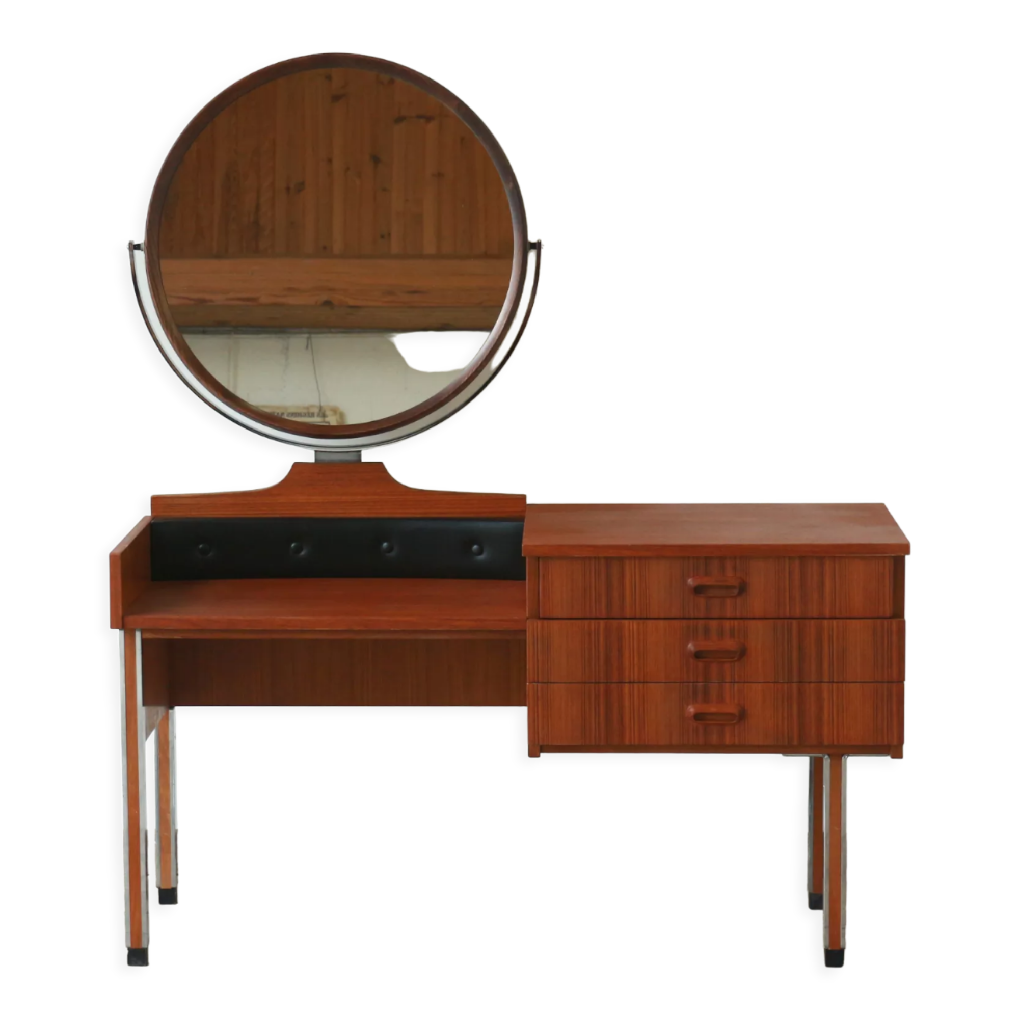 Dressing table - round mirror - 60s