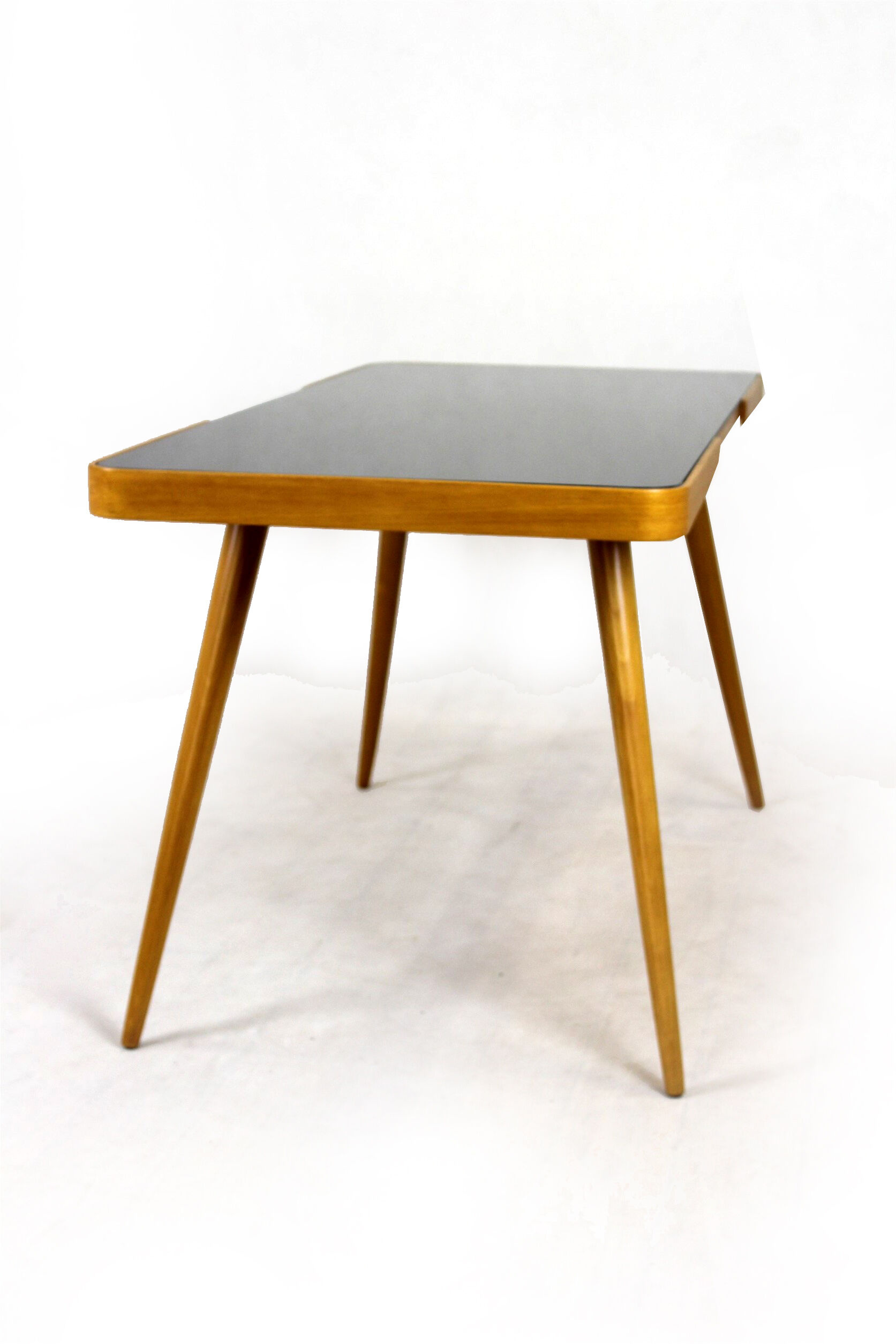 Coffee Table with Black Glass Top by Jiří Jiroutek for Cesky Nabytek, 1960s