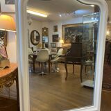 Louis Philippe mirror patinated in white by a lacquer artisan