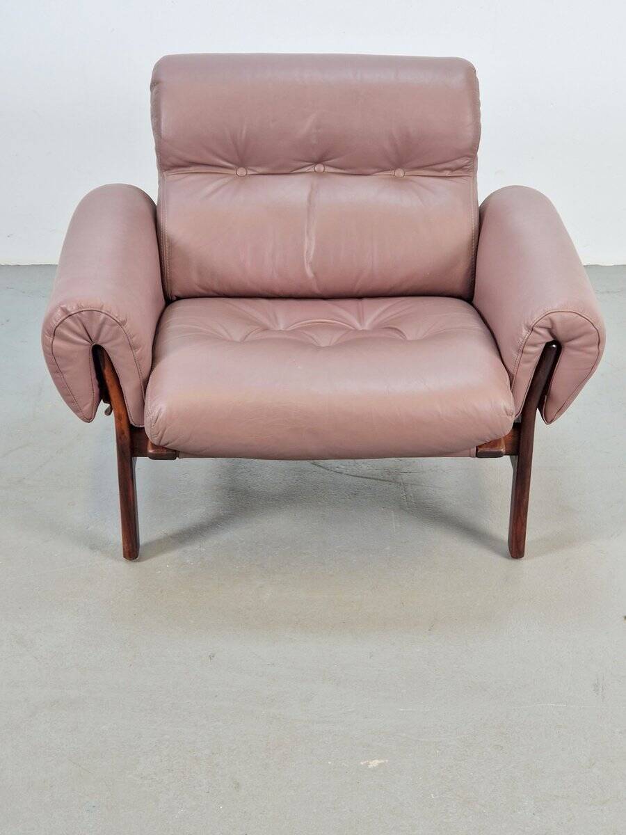Vintage Teak Leather Armchair from Coja, Netherlands, 1960s
