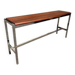 console basse galbée - acajou