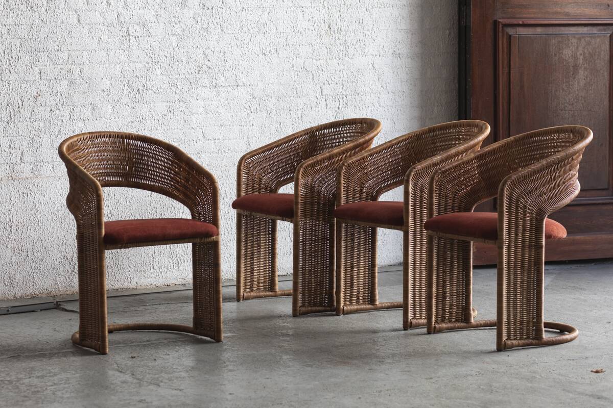 Set of 4 dining chairs by Luit van der Helm, Dutch design, 1980s