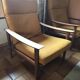 Scandinavian armchair with yellow cushions, original from the 1950s/60s.