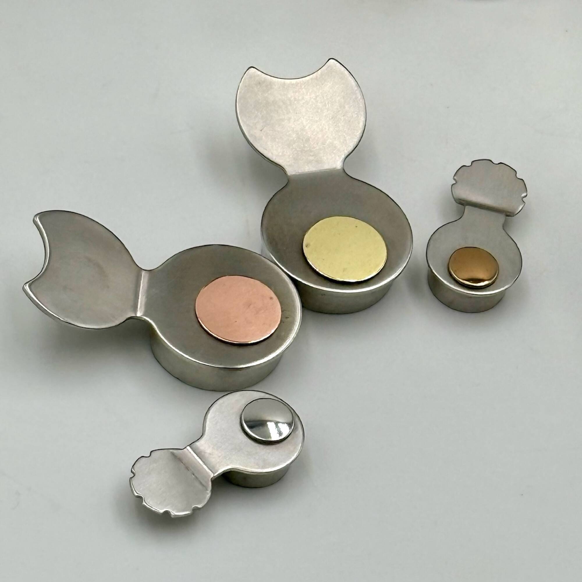 Mid Century Menage Set in Polished Stainless Steel from Stella, Made in Italy, 1970s