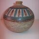 Vase boule en grès vintage signé Kamini