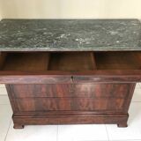 Commode XIXe Louis Philippe marbre sainte anne et noyer