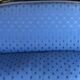 Louis XVI style bench in black wood and blue fabric