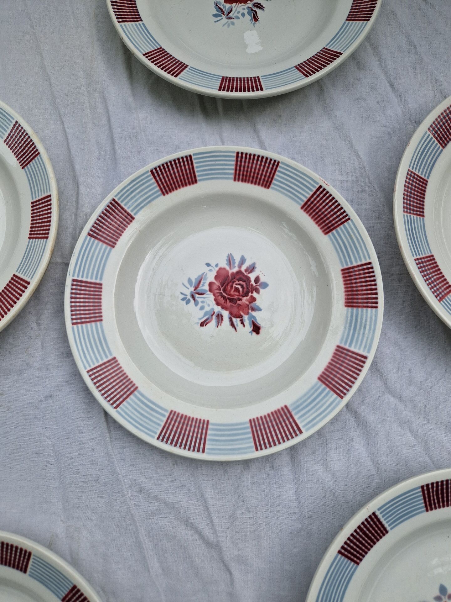 St Amandinoise deep plates, SET OF 6 / Ceramic.