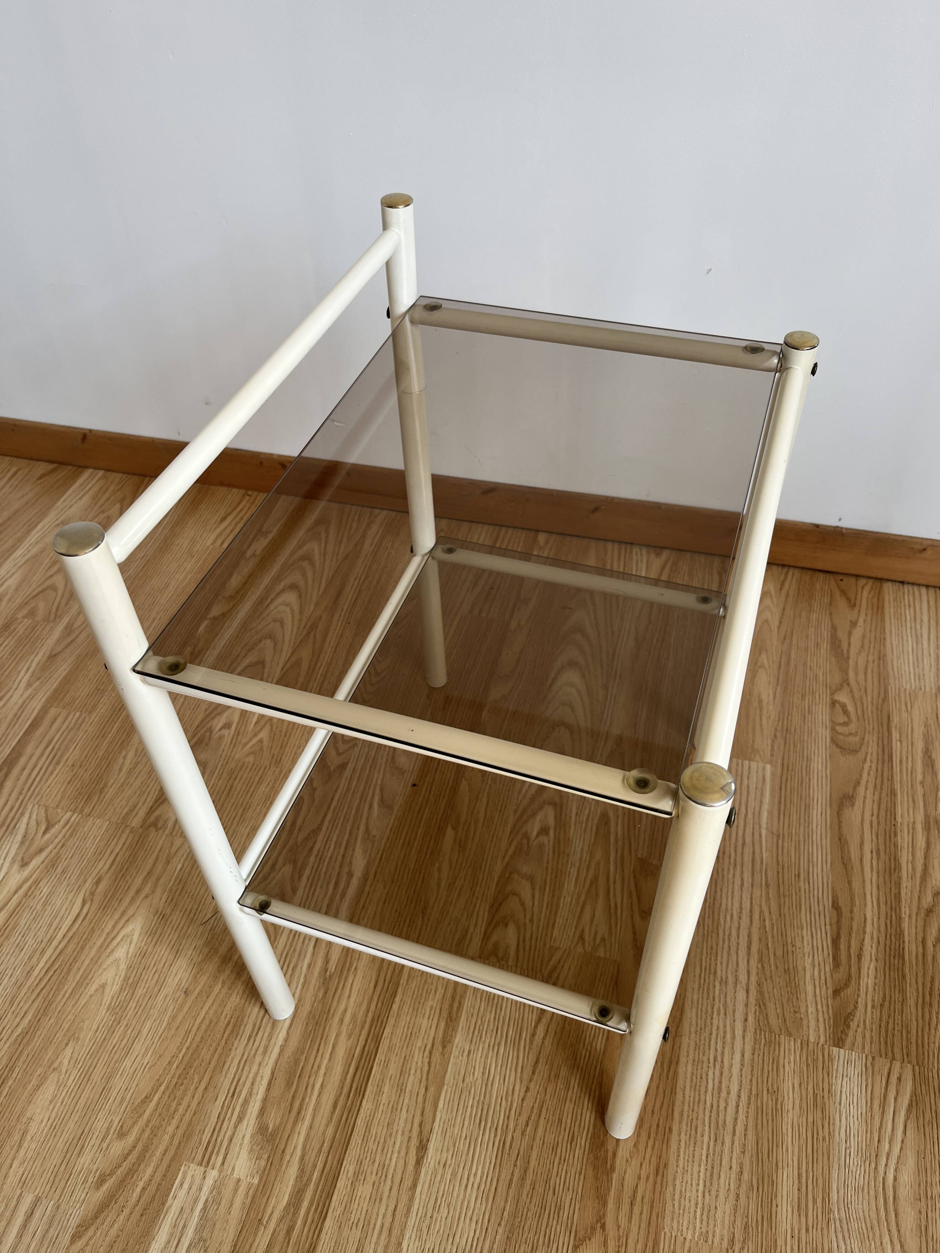 Smoked glass bedside table