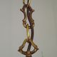 Vintage French traditional style bronze chandelier with 5 lights featuring acanthus leaf details.