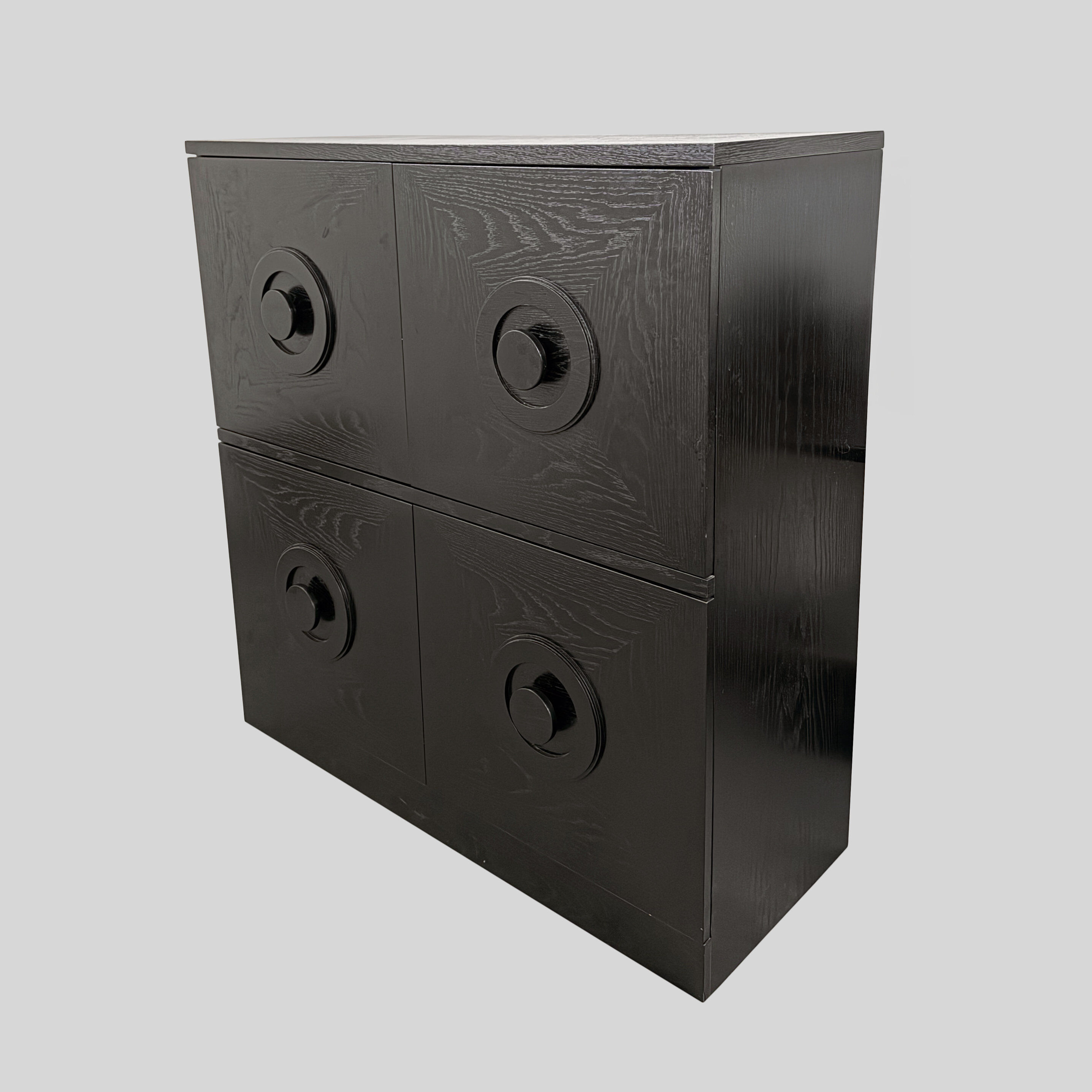 Graphical Defour black cabinet, 1970s.