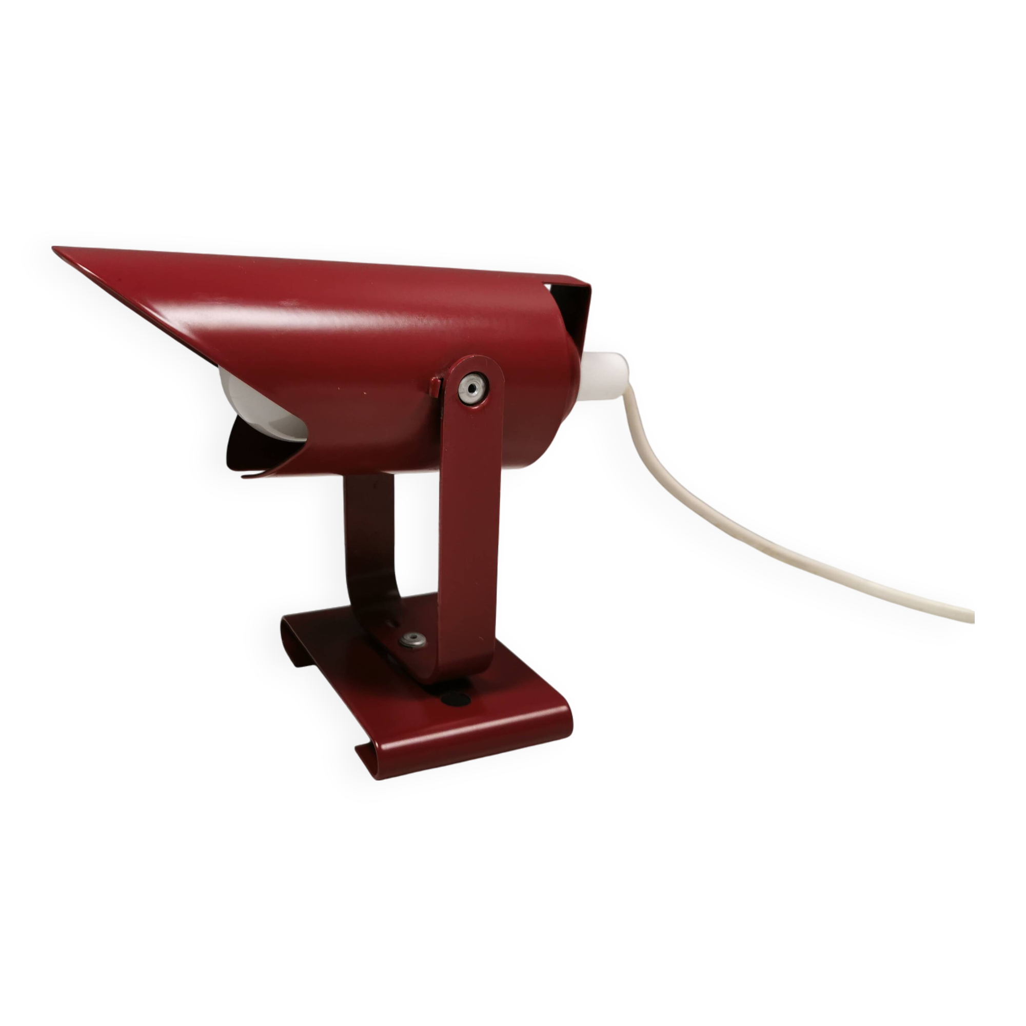 Small delicious wall lamp in Bordeaux red color from the 1980s