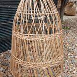 Pair of wicker pendant lights