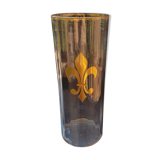 Faceted crystal vase decorated with lily flower
