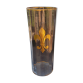 Vase en cristal facetté décor à la fleur de lys