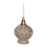 Vintage globe pendant in molded glass