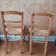 Set of 6 straw chairs in Louis Philippe style cherry wood