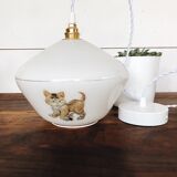 Vintage "kitten" chandelier in opaline