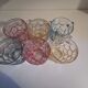 Set of 6 multicoloured vintage glass mugs.