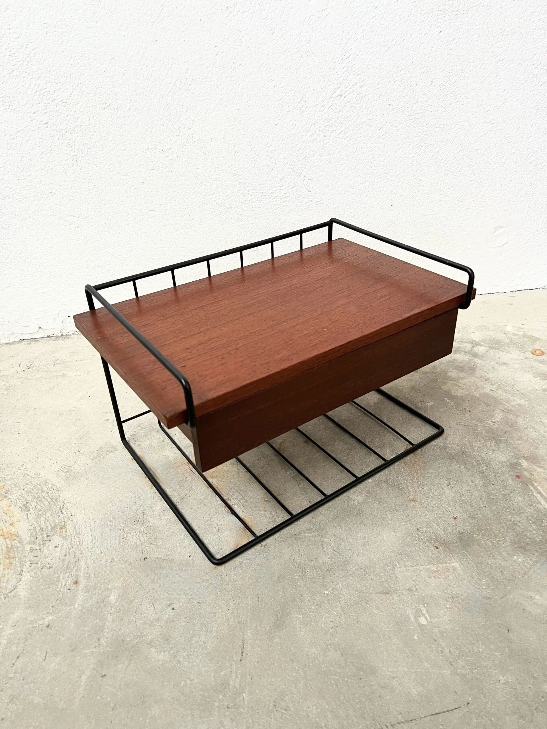 Wall-Mounted Nightstand – Mid-Century Teak