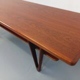 Large vintage Scandinavian double-topped teak coffee table by Kurt Østervig from the 1950s