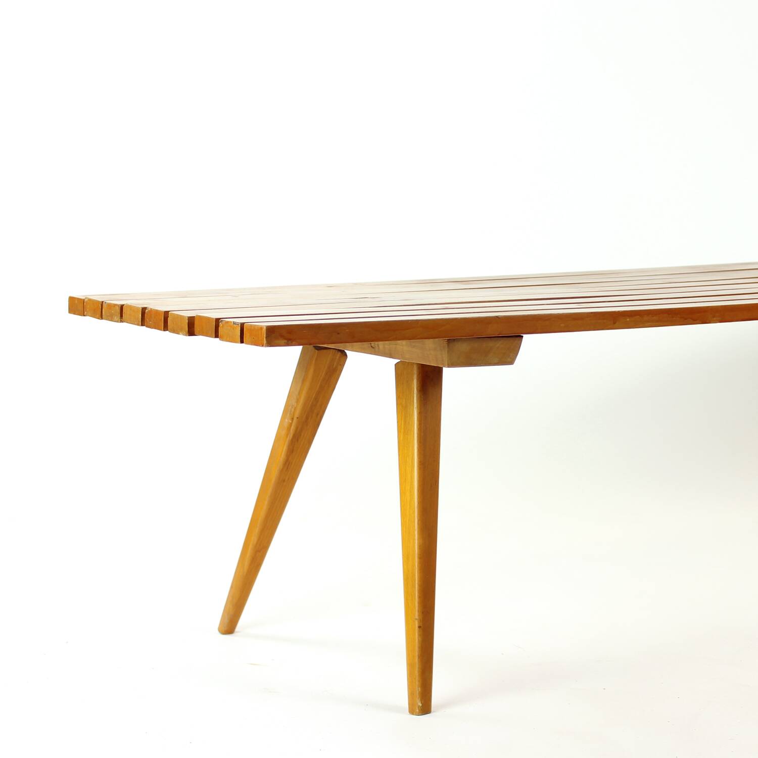 Vintage Bench In Wood, Czechoslovakia 1960s