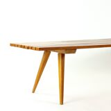 Vintage Bench In Wood, Czechoslovakia 1960s