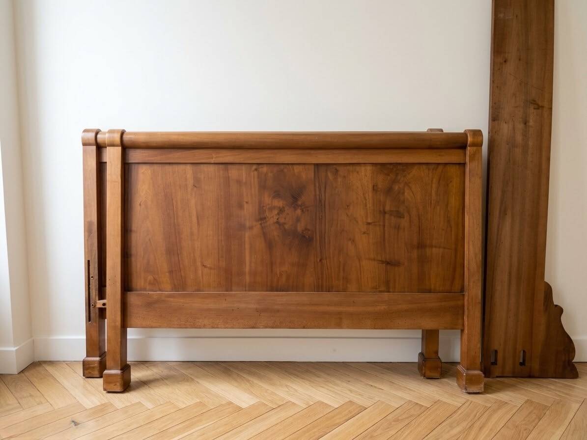Antique double bed in solid wood