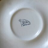 Assiettes divisées en grès vintage Français peint à la main « Longchamp »
