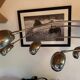 Lampadaire vintage 5 branches style Space âge chrome socle en marbre