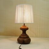 Small wooden lamp and its rope lampshade.