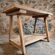 Old French work table / kitchen island / console, beech and chestnut, circa 1930–1950