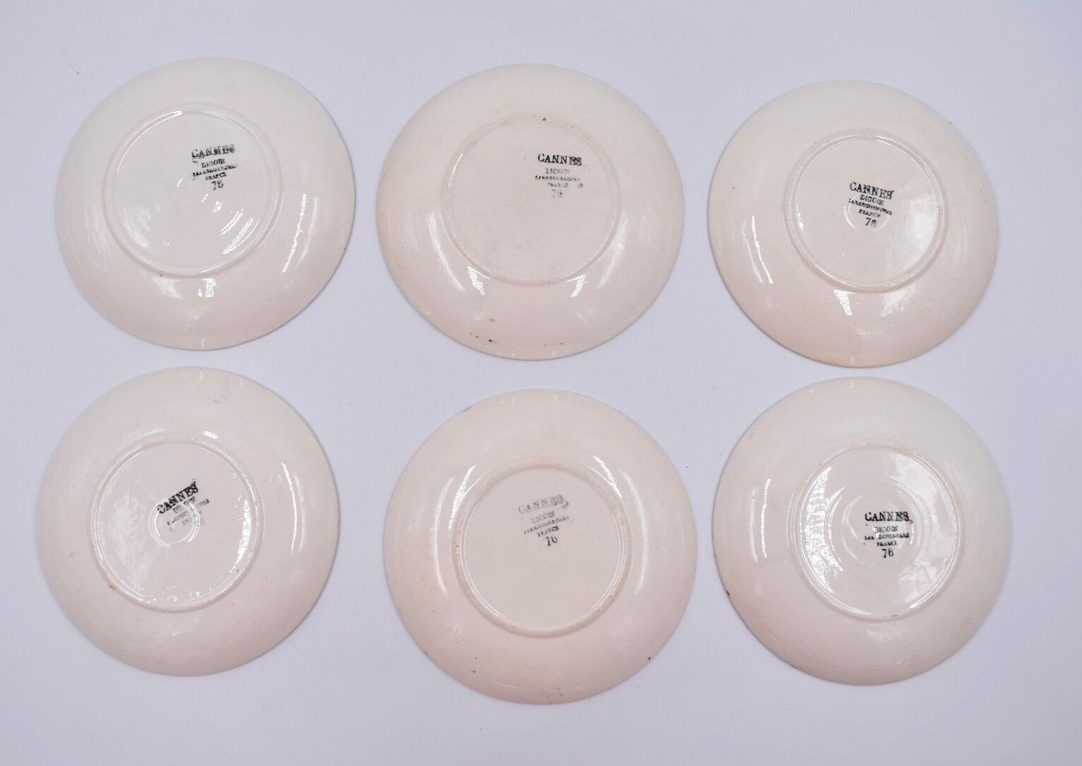 6 cups and under coffee cups Digoin Sarreguemines décor Cannes