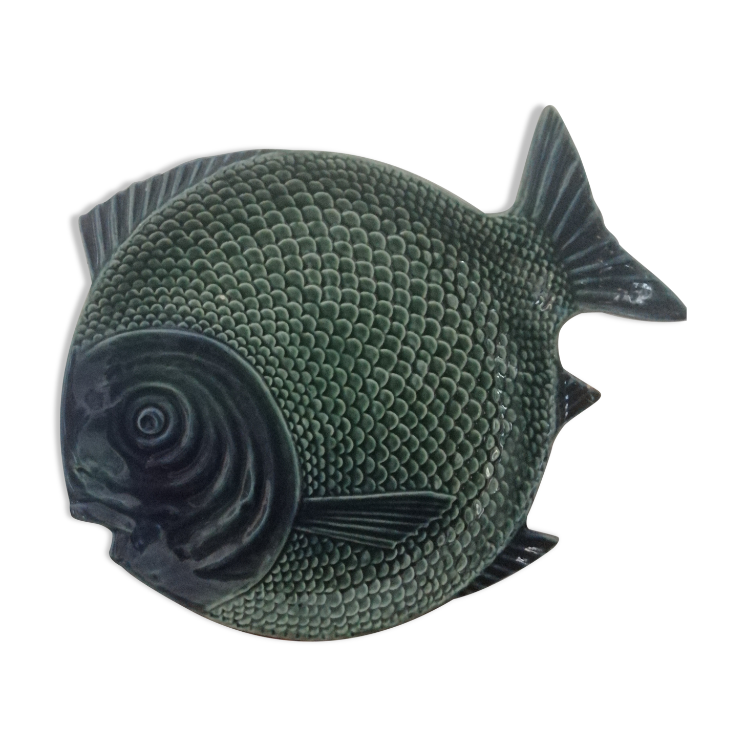 Plat poisson barbontine vert et bleu