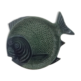 Plat poisson barbontine vert et bleu