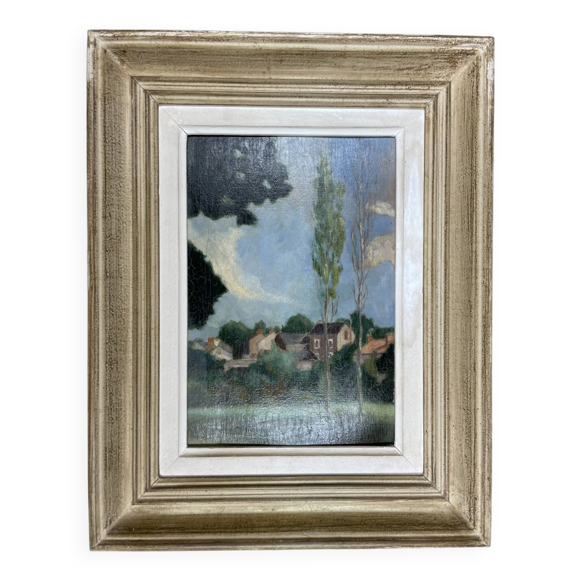 Painting M.Guilmineau Painter vendée two Sèvres Green Venice, Coulon....