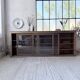 XXL 3m pine and oak display cabinet with glass doors