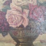 Painting on linen bouquet of flowers