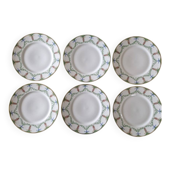 Raynaud à Limoges Série 6 assiettes plates en porcelaine modèle Festivités