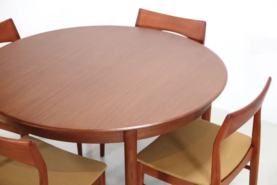 Set of four teak dining chairs by Henning Kjærnulf model 59 for Vejle Stolenfabrik