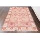 Vintage Turkish Oushak Handmade Wool Cotton Pink Area Rug 115x211