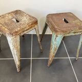 Authentic vintage industrial tolix metal stool by Xavier Pauchard 1950 n1