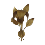 Applique fleur en métal doré années 70