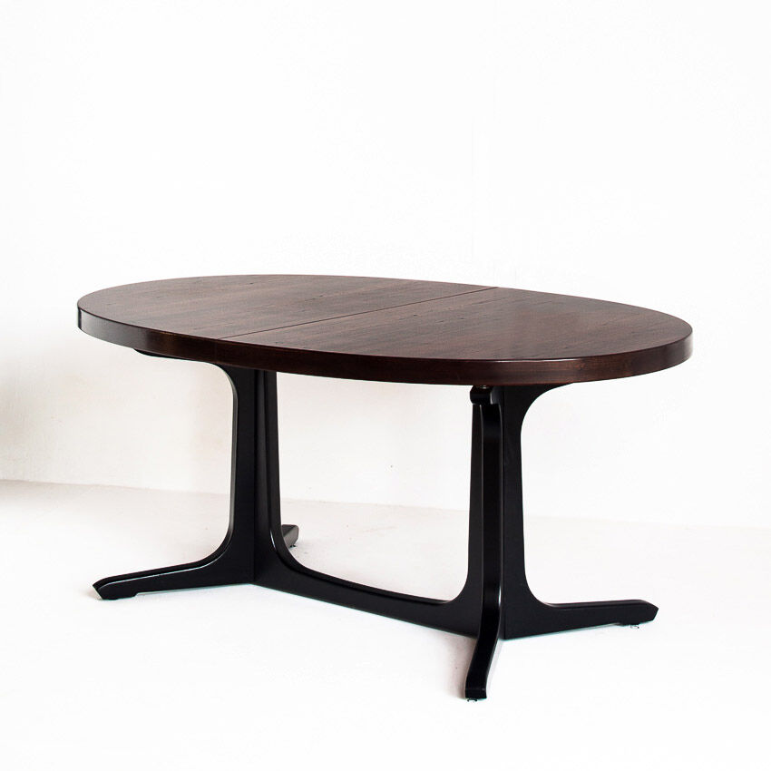 Table à manger avec une rallonge en chêne et bois d'orme, france, années 1970